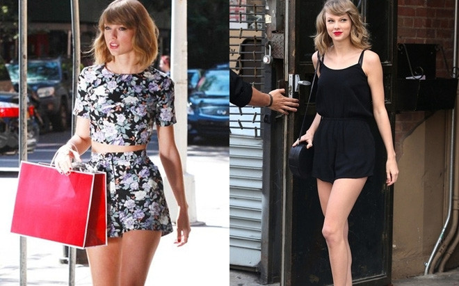 Tại sao đôi chân của Taylor Swift trị giá gần 1000 tỷ? ảnh 7 Croptop, váy ngắn và playsuit là những trang phục giúp nữ ca sĩ phô bày lợi thế hình thể mỗi khi xuất hiện nơi công cộng.