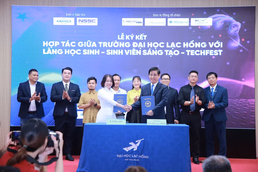 Trường ĐH Lạc Hồng ký kết thỏa thuận hợp tác với Làng Học sinh - sinh viên sáng tạo (SIV) thuộc Techfest quốc gia