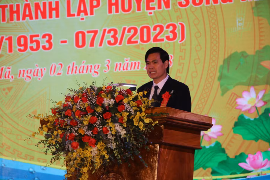 Ông Hoàng Quốc Khánh phát biểu tại buổi lễ kỷ niệm.