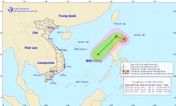 Vị trí của bão KALMAEGI