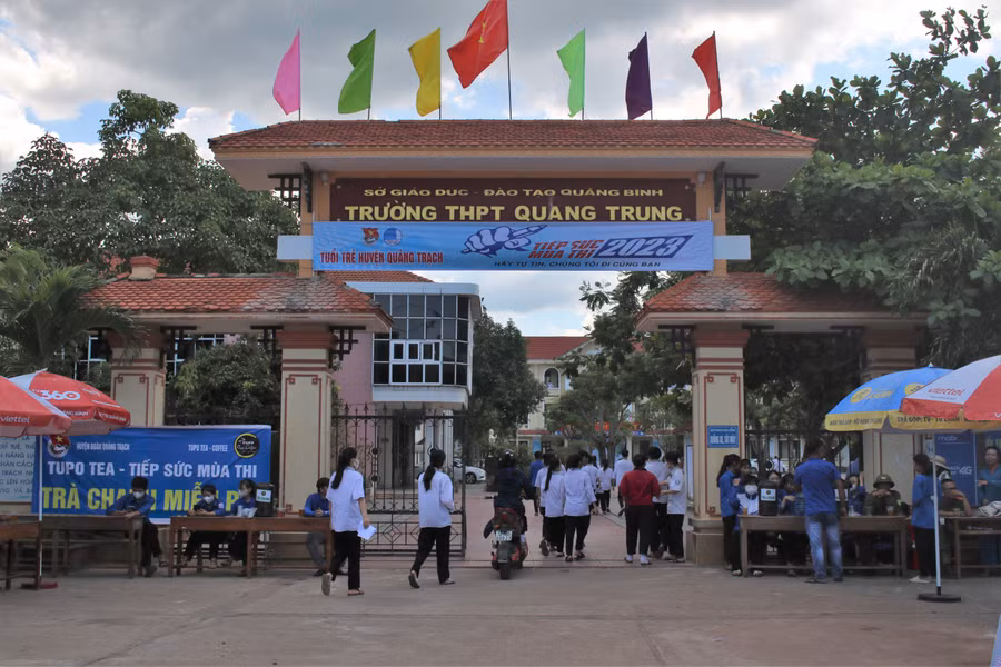 Điểm thi Trường THPT Quang Trung. (Ảnh: Tiến Hiệp)