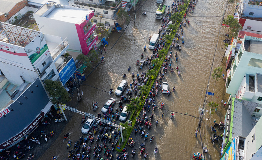 Cần Thơ bị ngập lụt do triều lên (Ảnh minh họa)