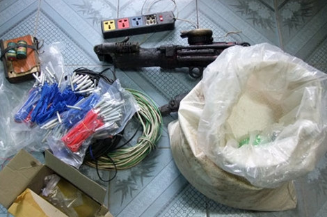 Tang vật tại cơ quan Công an.
