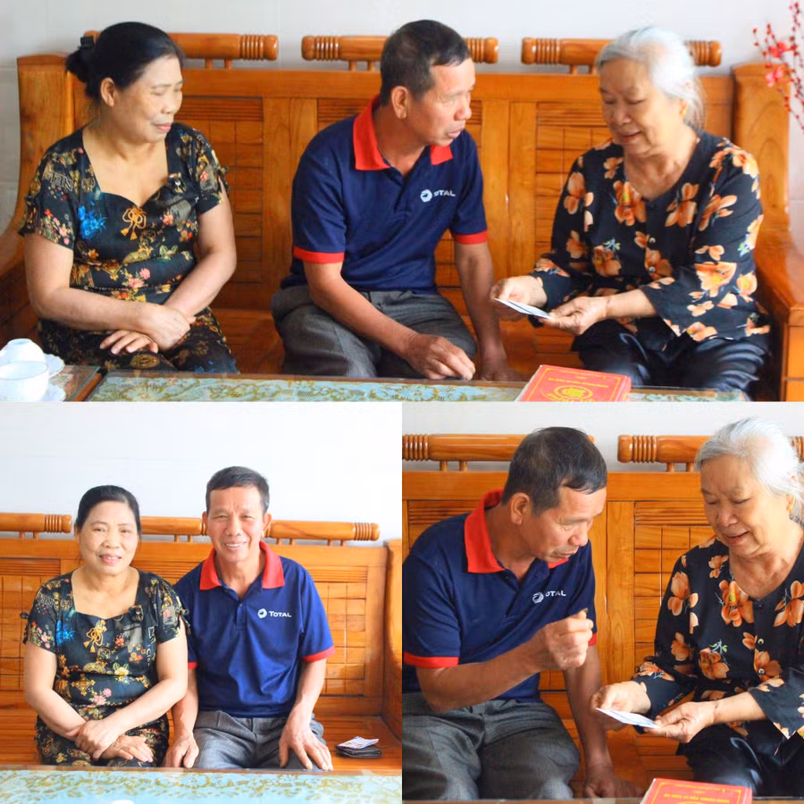 Vợ chồng ông Hải chia sẻ câu chuyện hiến tạng với bà con lối xóm.