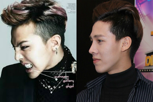 Khuôn mặt của Tâm Anh (trái) khi so sánh với G-Dragon.
