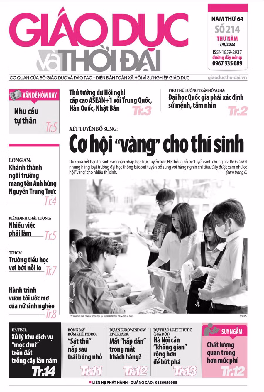 Tin tức báo in 7/9: Cơ hội 'vàng' cho thí sinh chưa trúng tuyển đợt 1