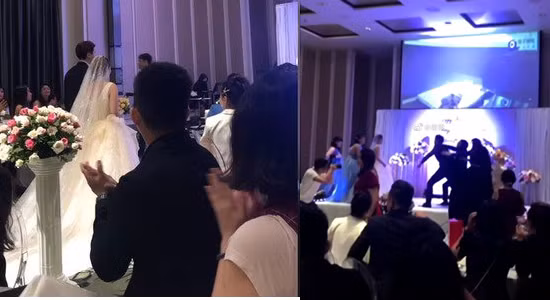 Hình ảnh tại đám cưới của cặp đôi khiến nhiều người xôn xao. 