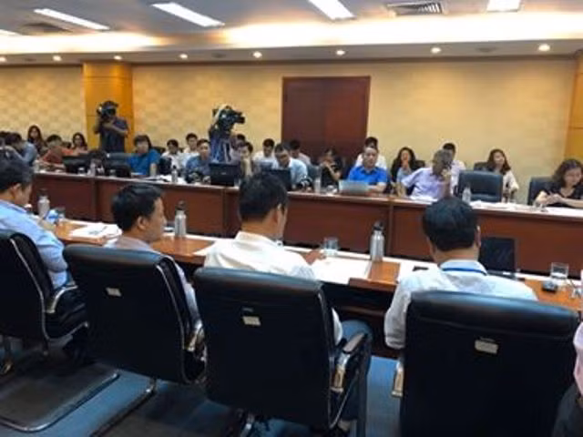 Toàn cảnh họp báo Giải thưởng Báo chí Tài nguyên và Môi trường lần thứ V