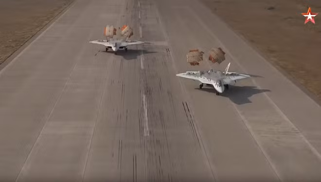 Máy bay Su-57 trong một cuộc thử nghiệm.