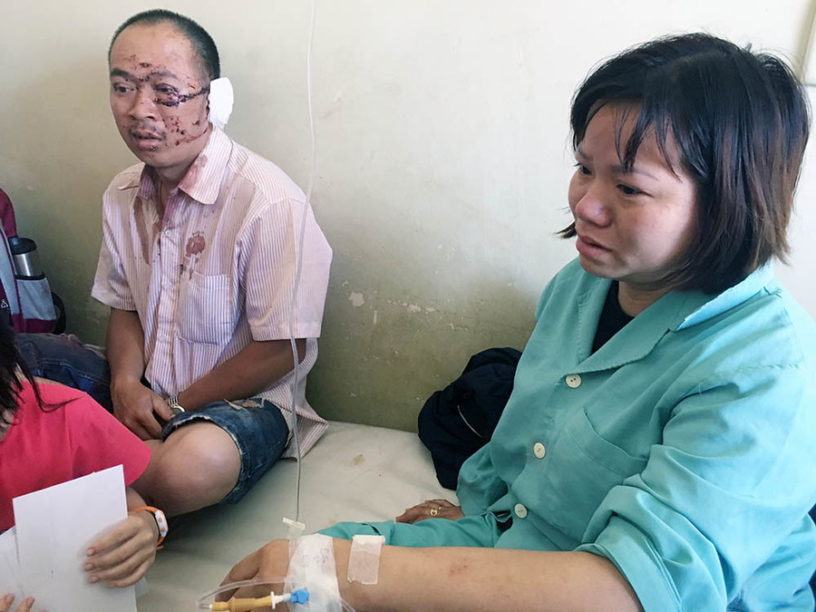 Vợ chồng anh Thành đang được điều trị tại BV Đa khoa tỉnh Khánh Hòa.