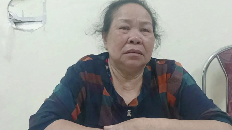 Dương Thị Miền tại cơ quan Công an.