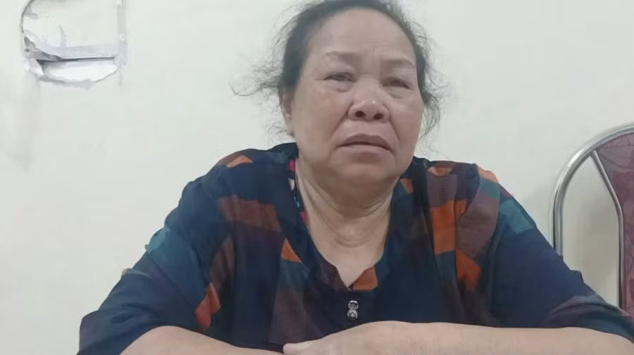 Dương Thị Miền tại cơ quan Công an.