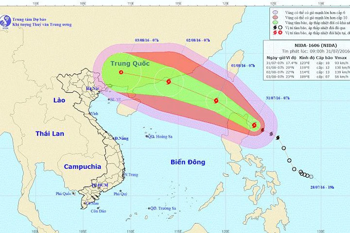 Đêm nay, bão số 2 càn quét phía bắc Biển Đông