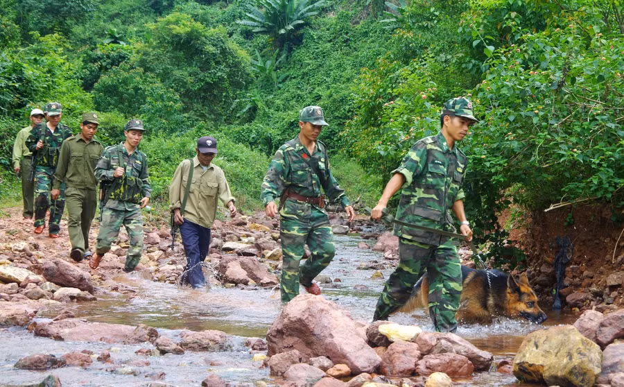 Lực lượng BĐBP Quảng Bình tuần tra khu vực biên giới.