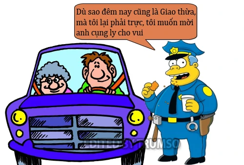 Được cảnh sát mời rượu đêm giao thừa