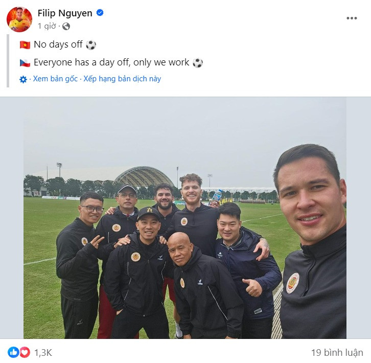 Nguyễn Filip đăng ảnh tập luyện cùng một số đồng đội ngày 9/2, tức ngày 30 Tết Nguyên đán Giáp Thìn. Ảnh: PBNV. Nguyễn Filip đăng ảnh tập luyện cùng một số đồng đội ngày 9/2, tức ngày 30 Tết Nguyên đán Giáp Thìn. Ảnh: PBNV.