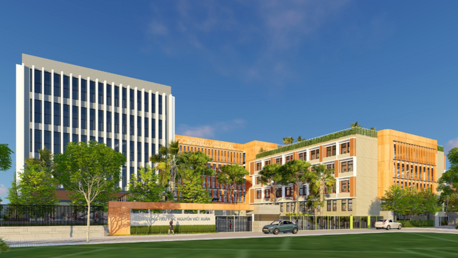 Phối cảnh Trường Tiểu học Nguyễn Viết Xuân (ngõ 187 phố Trung Kính, phường Yên Hòa, quận Cầu Giấy).