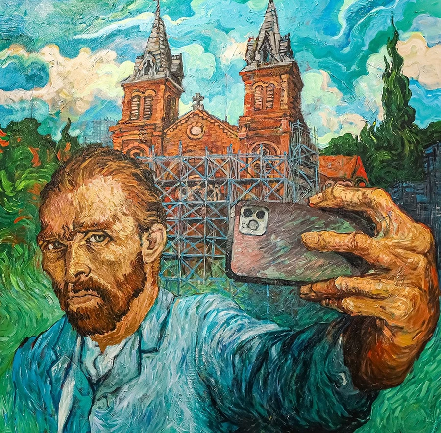 Với phong cách pop-art, Trần Trung Lĩnh để Van Gogh sống với Sài Gòn theo cách sống đương đại.