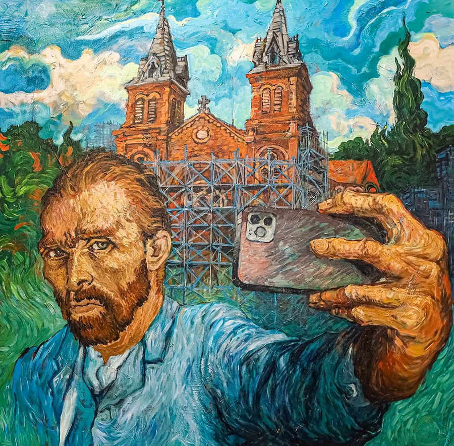 Với phong cách pop-art, Trần Trung Lĩnh để Van Gogh sống với Sài Gòn theo cách sống đương đại.