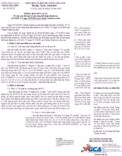 Thông báo kết luận của Thanh tra tỉnh Cà Mau.