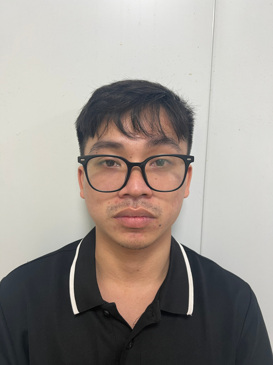 Đối tượng Lê Văn Nam tại cơ quan công an.