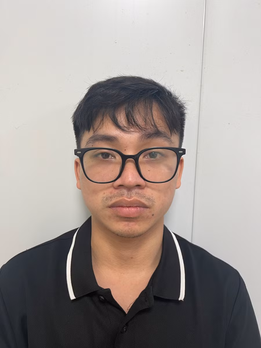 Đối tượng Lê Văn Nam tại cơ quan công an.