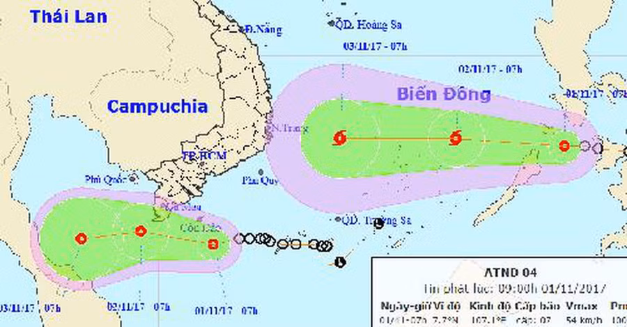 Vùng biển phía Nam cảnh báo mưa dông, gió mạnh và song lớn