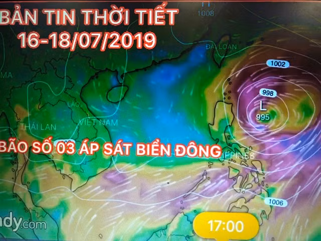 Bão Danas khiến Biển Đông có mưa, gió giật cấp 8, biển động mạnh, sóng cao 2 - 4m