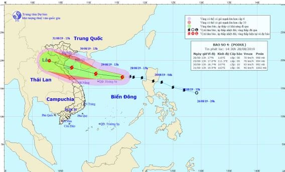 Đường đi của bão số 4
