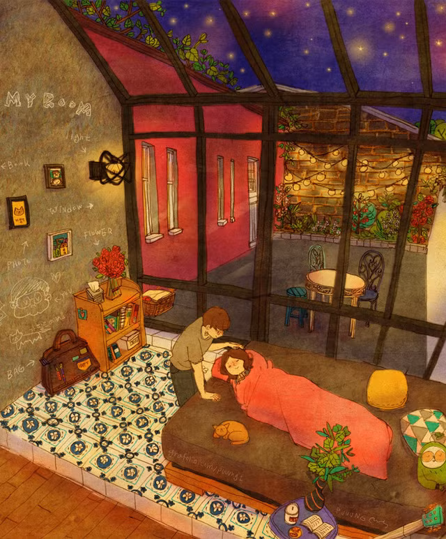  Yêu là cuốn cô ấy trong sự ấm êm, thoải mái 