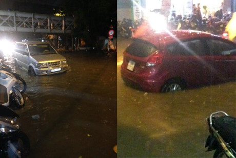 Hà Nội lại ngập nghiêm trọng trong mưa lớn tối 20/8 - Ảnh 5 Ha Noi lai ngap nghiem trong trong mua lon toi 20/8 - Anh 5