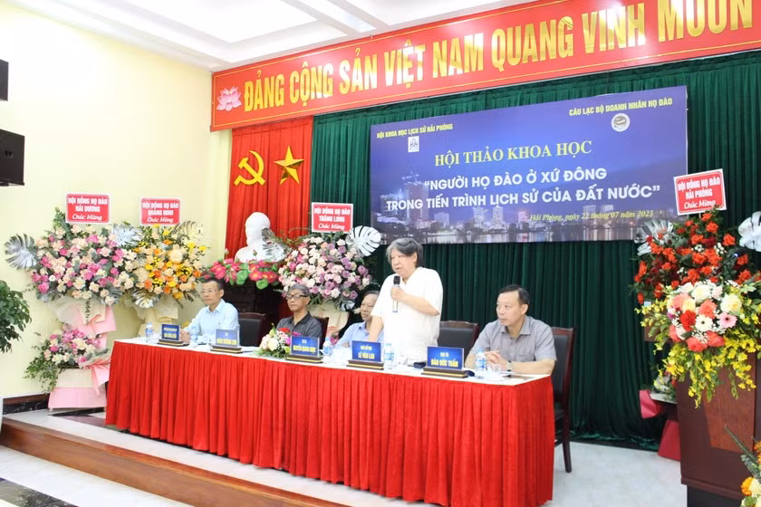 Hội thảo 'Người họ Đào ở xứ Đông trong tiến trình lịch sử của đất nước' diễn ra vào tháng 7/2023.
