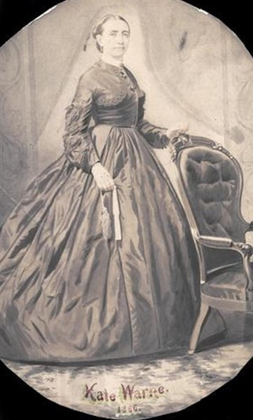 Tranh màu nước vẽ Kate Warne năm 1866. Ảnh: Chicago History Museum. Tranh màu nước vẽ Kate Warne năm 1866. Ảnh: Chicago History Museum.