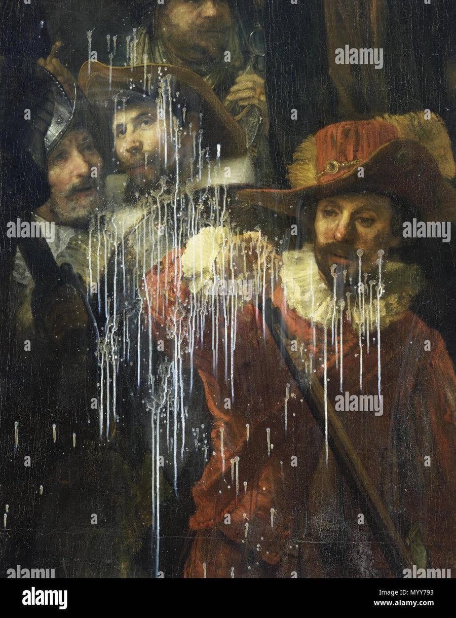 &apos;The Night Watch&apos; của danh họa Rembrandt nhiều lần bị tấn công. Ảnh: Alamy