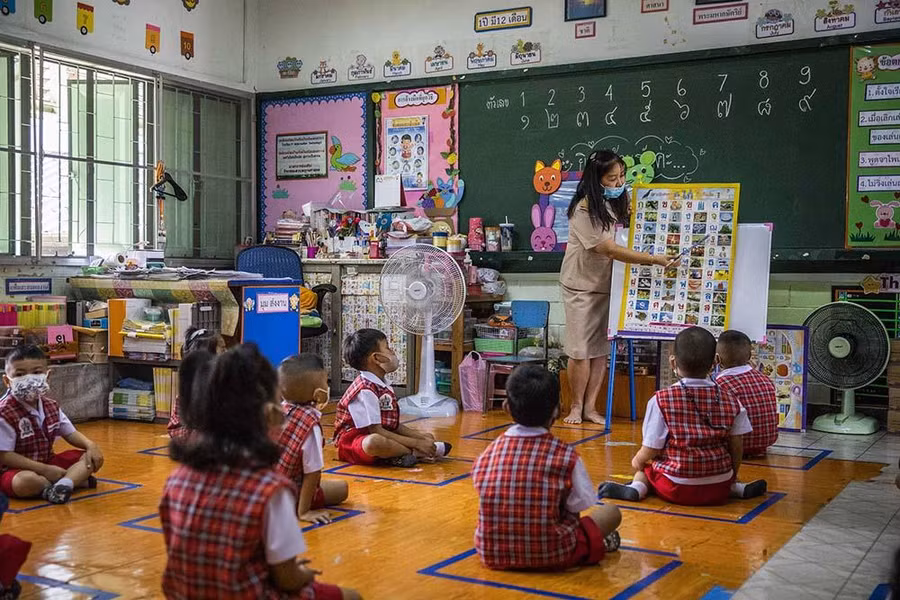 Một lớp mẫu giáo tại Trường quốc tế Niyom Songkhrao Thái Lan.