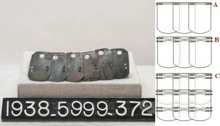 Một đoạn thiết giáp vảy thuộc thế kỷ IV TCN được tìm thấy trong tàn tích văn minh Hy Lạp - La Mã. Ảnh: Thecollector