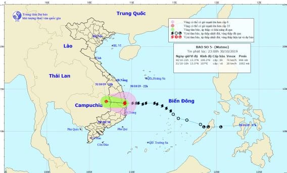 bão số 5 Matmo đã suy yếu thành áp thấp nhiệt đới trên đất liền