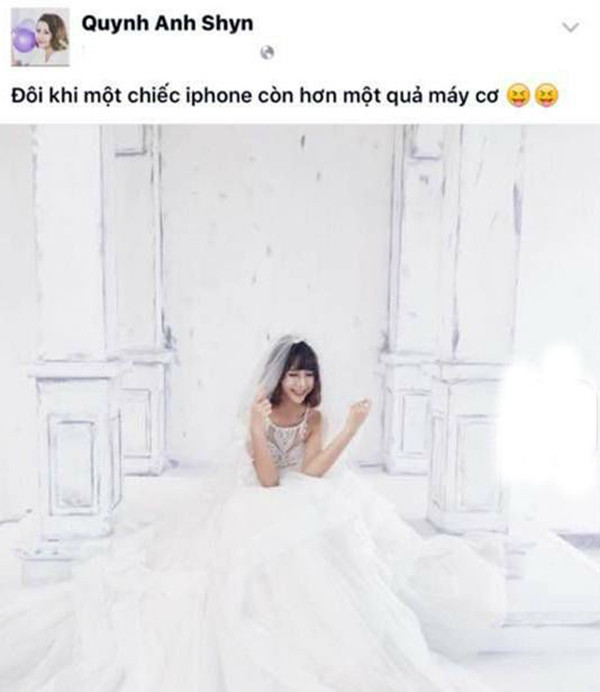 Status của Quỳnh Anh Shyn bị cho rằng mỉa mai ê-kip nhiếp ảnh. Status của Quỳnh Anh Shyn bị cho rằng mỉa mai ê-kip nhiếp ảnh