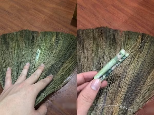 Chổi cũng trở thành chỗ cất giấu tiền được, bảo sao nhiều ông chồng xung phong đi quét nhà.