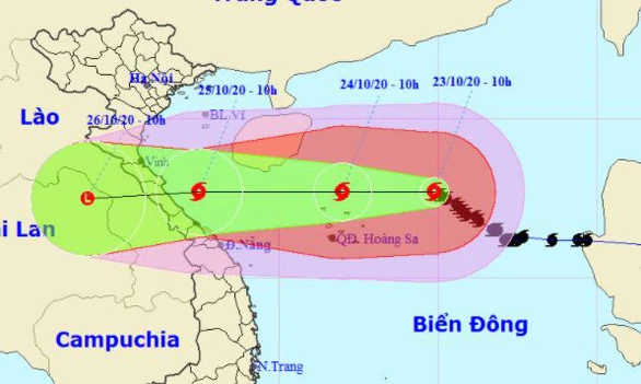 Sơ đồ dự báo bão số 8.