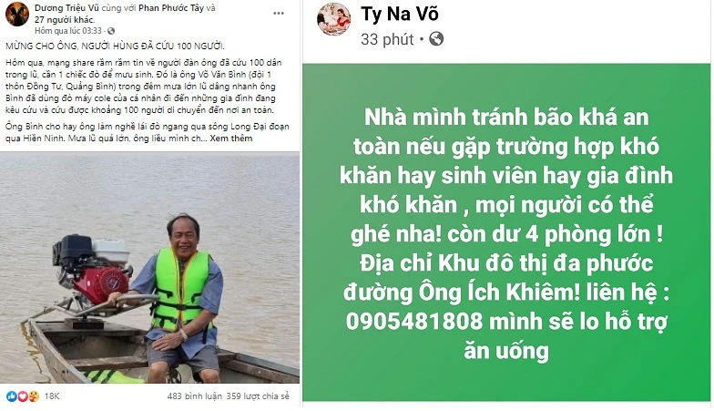 Ấm lòng những hành động đẹp trong mùa bão lũ 