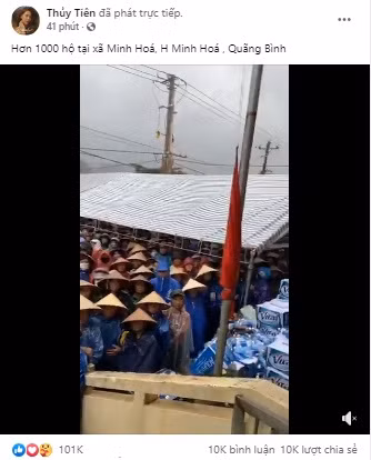 Công Vinh - Thủy Tiên trao tiền tận tay hơn 1.000 hộ dân tại Quảng Bình ảnh 1