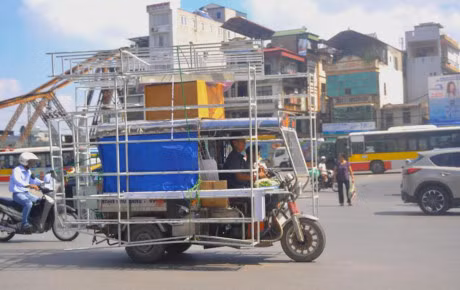 Xe ba gac, xe tho so cho hang cong kenh 