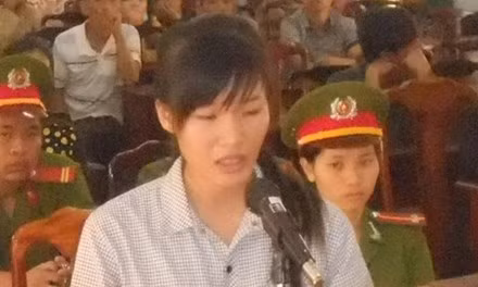 Bị cáo Quyên tại phiên tòa