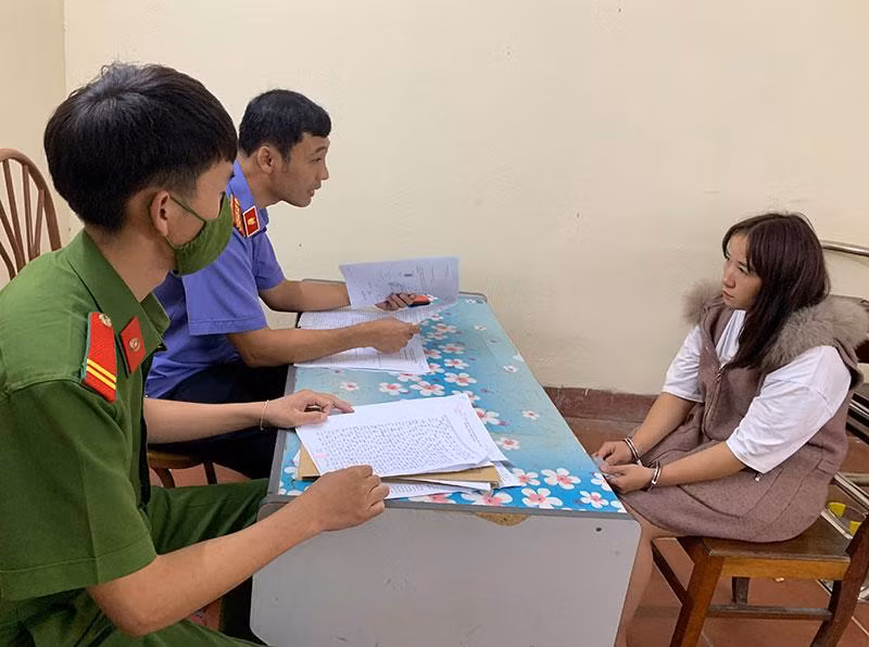 Đối tượng Khúa tại trụ sở Công an.