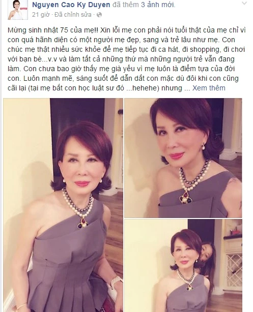 Nhan sắc U80 của mẹ MC Kỳ Duyên gây sốt cộng đồng