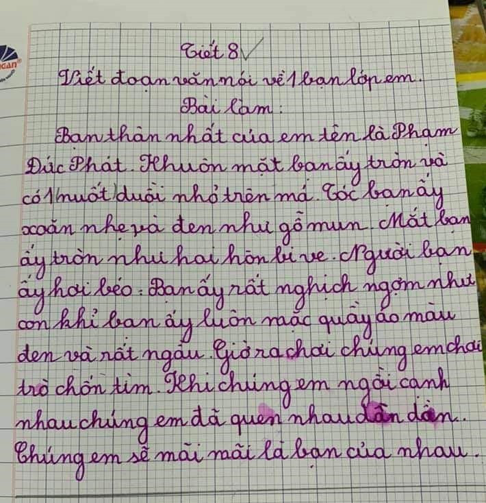 Những bài văn chân thực, đáng yêu “hết nấc” của trẻ ảnh 2 Những bài văn đáng yêu 'hết nấc' của trẻ