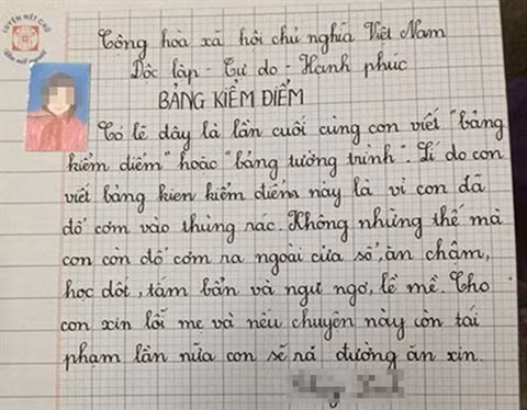 Học sinh kể lại tội trạng một cách thành thật khiến ai cũng bật cười.