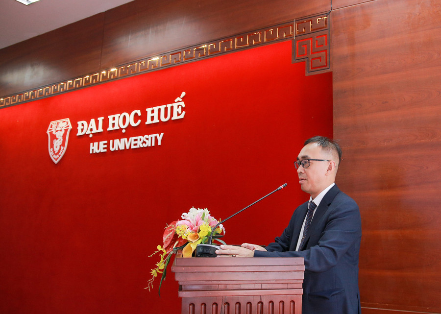 TS. Nguyễn Quang Lịch, Trưởng khoa - Khoa Kỹ thuật và Công nghệ, ĐH Huế phát biểu tại hội nghị.