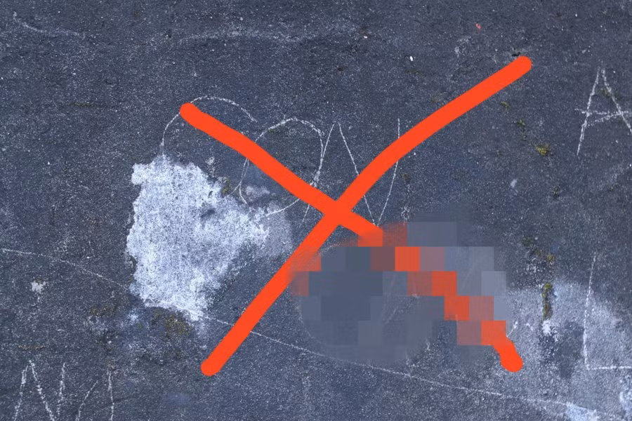 Xuất hiện nhiều hình vẽ bậy trên tuyến đi bộ Thượng Thành Huế. (Ảnh: P.Đ).